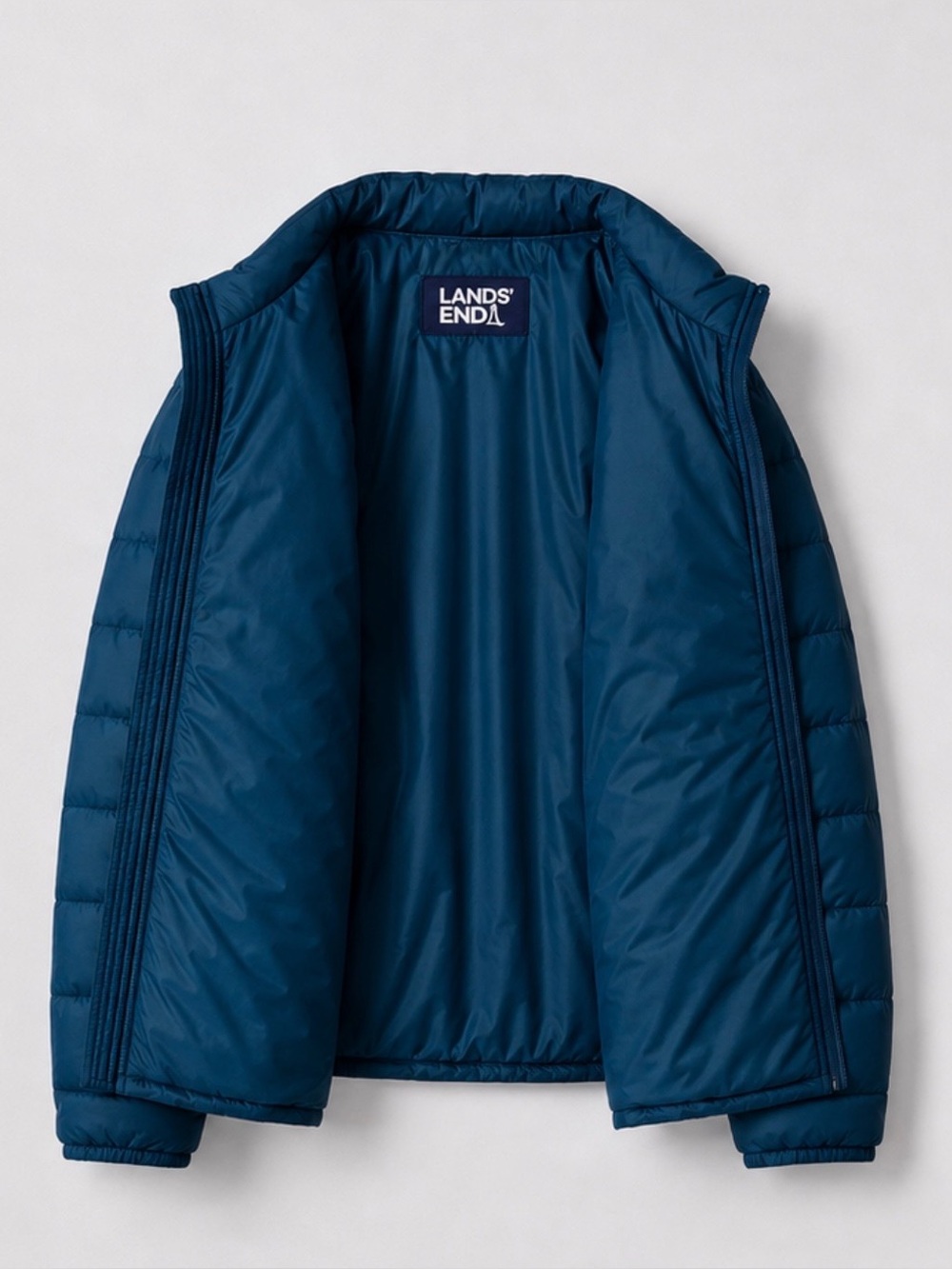 LANDSEND Mens Down Puffer Jacket 600 Fill Power Water Resistant Down Baltic Teal - Picture 3 of 3